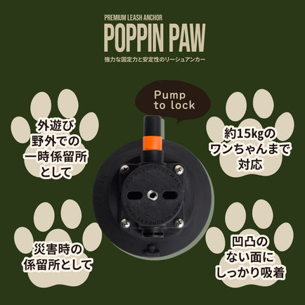 【POPPIN PAW】リーシュアンカー オリジナルネームプレート付（アイリング）